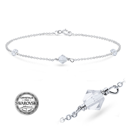 Tripple Crystal Beads Swarovski Silver Bracelet BRS-654 SWA (CR)